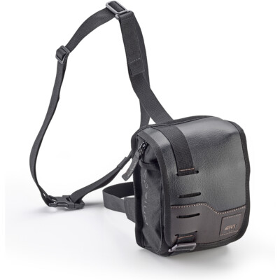 Motorrad Beintasche 3L PU schwarz Old Style klassisches Design verstellbare Schnallen