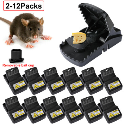 2~12pcs Plastic Rat Traps High Sensitive Snap Big Rodent Mouse Trap Catch Killer