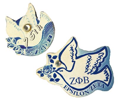 Vtg Zeta Phi Beta Lapel Pin Set 1995 Peace Dove Howard 75th Anniversary 