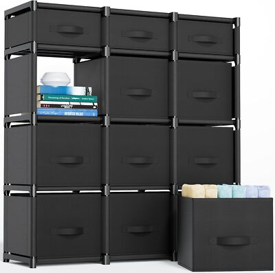 12 Cube Storage Organizer,Closet Organizers and Storage,Cube Storage Shelf-Black