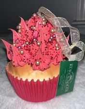 Kurt Adler Soft Foam Cupcake Ornament Christmas Pink Icing Heart Sprinkles 3.5  