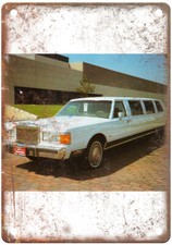 Insegna Vintage 1989 Lincoln Limousine Pubblicità Look Retrò Metallo A9223