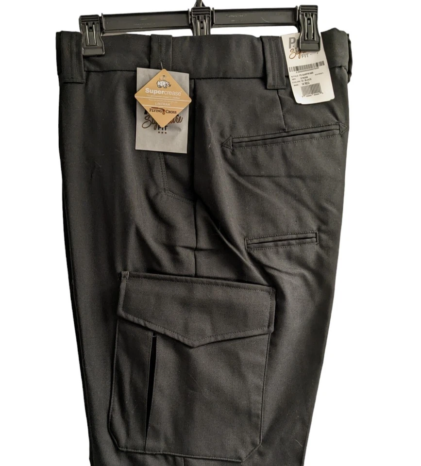 Flying Cross BLACK Uniform Pants Women's 14 REG NWT No Hem Supercrease ProX Fit - Image 3 of 4