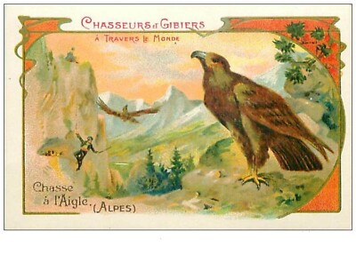 Chromos N°34211. Aigle Alpes. Chasse Et Gibiers. Publicité. 7 X 10.5 Cm