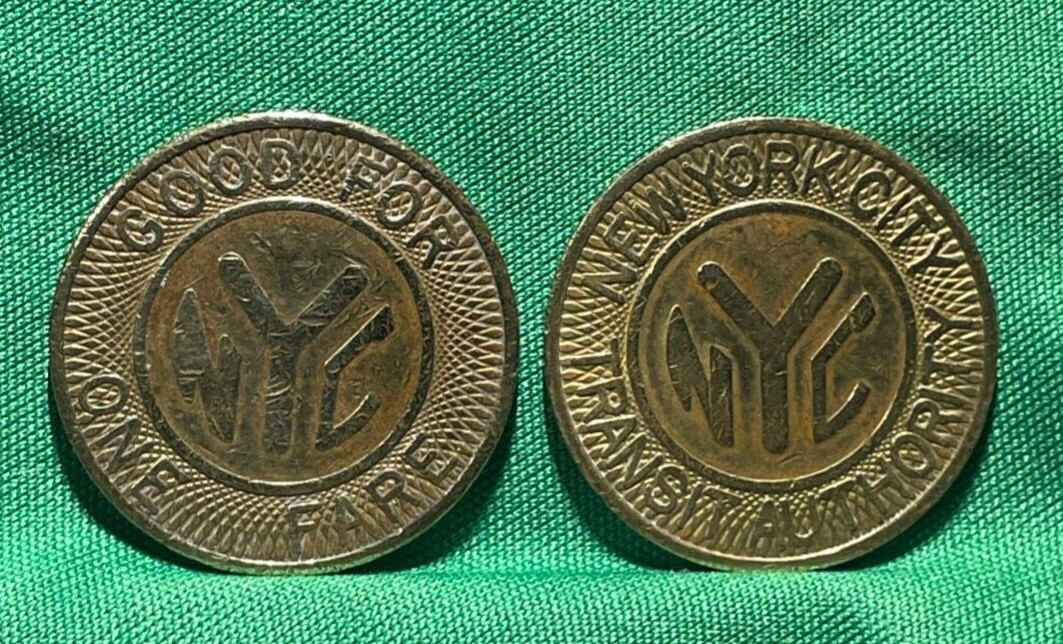 New York City Transit Authority 2 subway transit tokens. 1980s | eBay