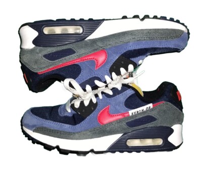 Nike Air Max 90 SE Running Club Navy Blue Red Shoe Men's Size 7