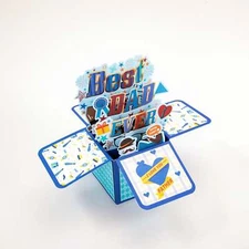Best Dad Ever Box - Pop Up Father's Day Card with Envelope - Card for Dad