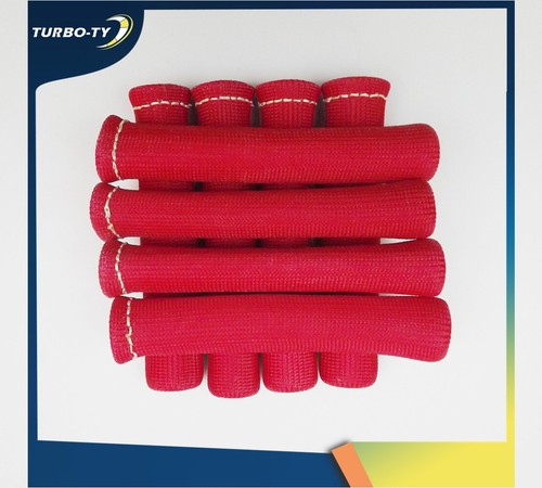 Spark Plug Wire Boots Heat Shield Protector Sleeve SBC BBC 350 8Pcs Red 1200° - Picture 4 of 7