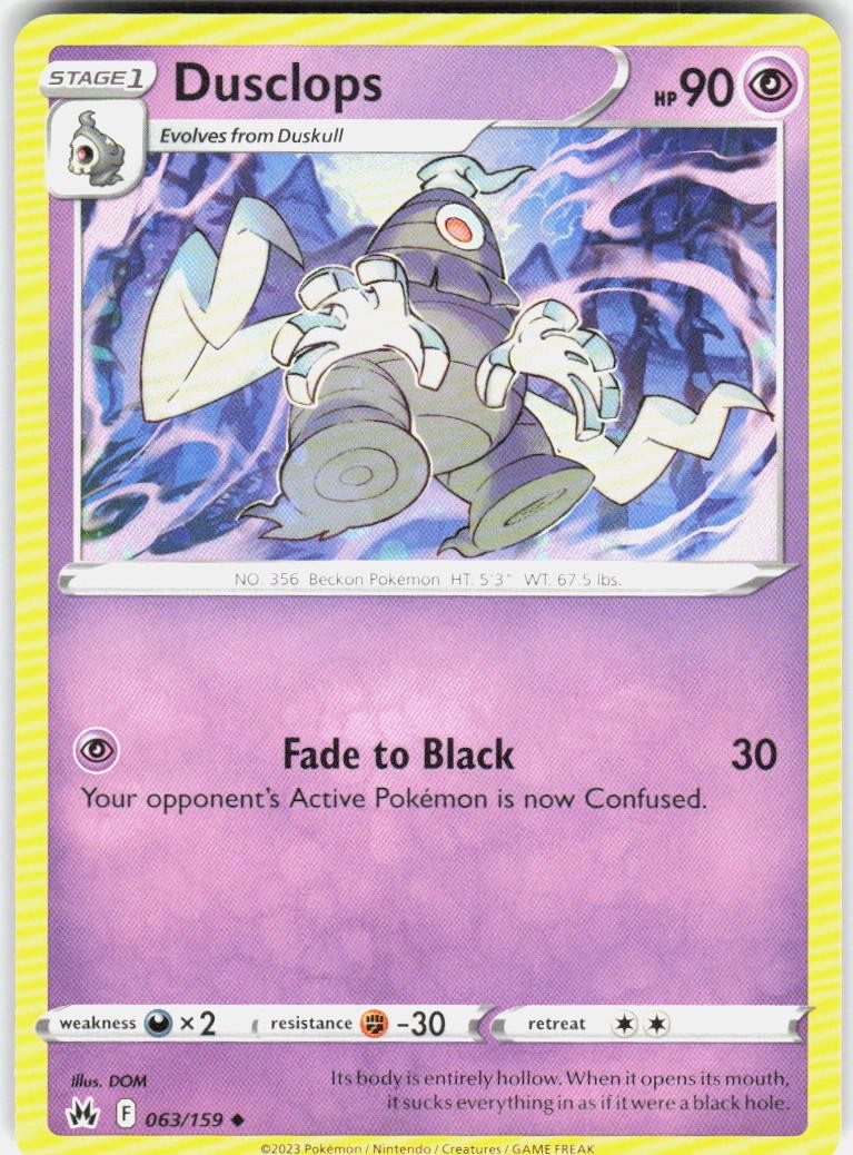 Dusclops 063/159 SWSH: Crown Zenith Pokemon
