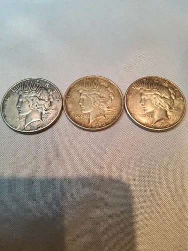 1923 P D S PEACE SILVER DOLLAR XF Grade 90% SILVER One from Each Mint