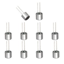Cylindrical Electret Condenser Mic Inserts with Pins -50dB Pack of 10 Silver