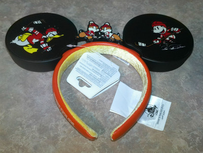 Disney Parks Epcot Canada Pavilion Hockey Mouse Ear Headband Donald Mickey Chip
