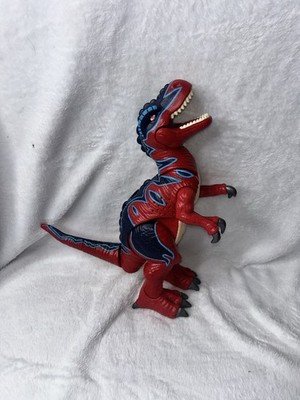Vintage Mattel Imaginext 2004 Razor T-Rex Dinosaur Red Blue Black ROARS 12  Tall