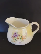 VINTAGE HOMER LAUGHLIN GENESEE PITCHER W/FLORAL DESIGN