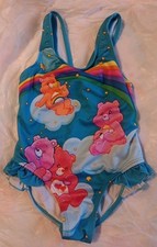VINTAGE BABY Carebears care bear Swim Suit (2006) 24 Months Bow Rainbow
