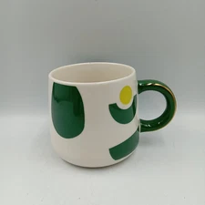 Tabitha Brown White & Green Avocado Geometric Coffee Tea Mug Cup..... ........CP
