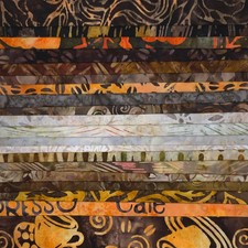 Lunn Fabric Batiks Stash Builder 20 Fat Quarters Batik FQ Pack Orange Brown 559