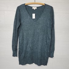 Loft Green Open Knit Sleeves Sweater Womens Size XS NWT