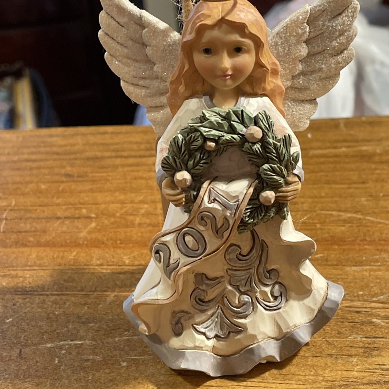 Jim Shore White Woodland 2021 Christmas Angel Ornament In Box