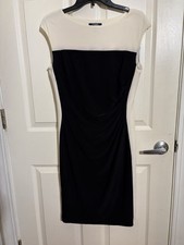 Vintage~Black/White Dress~White accent gives Hourglass shape~Classy~Rare design