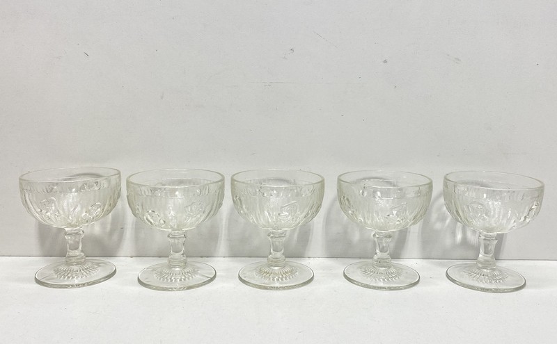 Vintage Set of 5 Crystal Sherbet Glasses