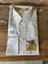 NWT Vtg 70s Kent Collection Arrow Button Down Long Sleeve Blue Shirt Size 15 L