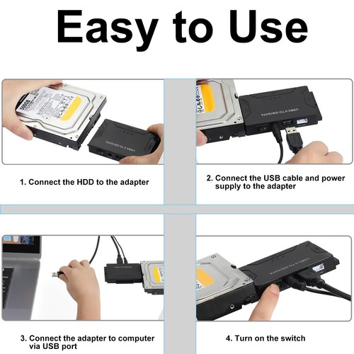 USB 3.0 to SATA IDE Adapter, Hard Drive Reader External Ultra Recovery Conver... - 第 8/9 張圖片