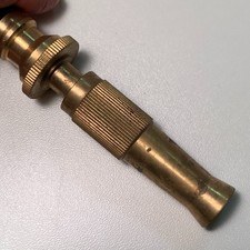 Vtg Solid Brass High Pressure Water Hose Nozz...