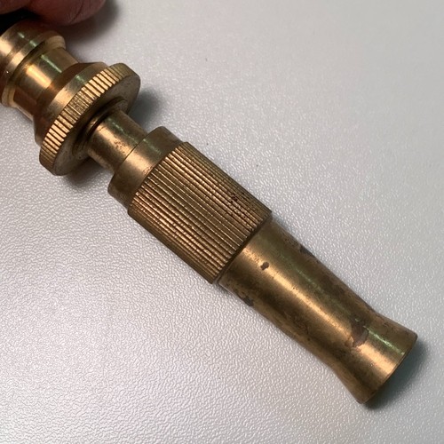 Vtg Solid Brass High Pressure Water Hose Nozzle Adjustable Sweeper Quick Connect
