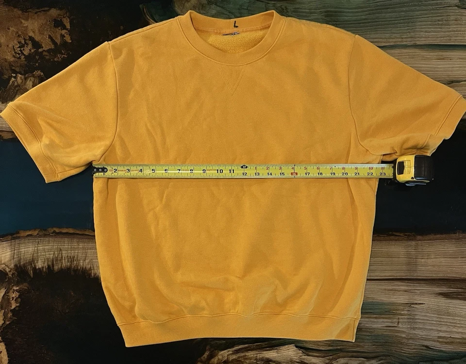 Vintage Yellow Short Sleeve V Sweatshirt Blank Size Large - Image 4 of 4