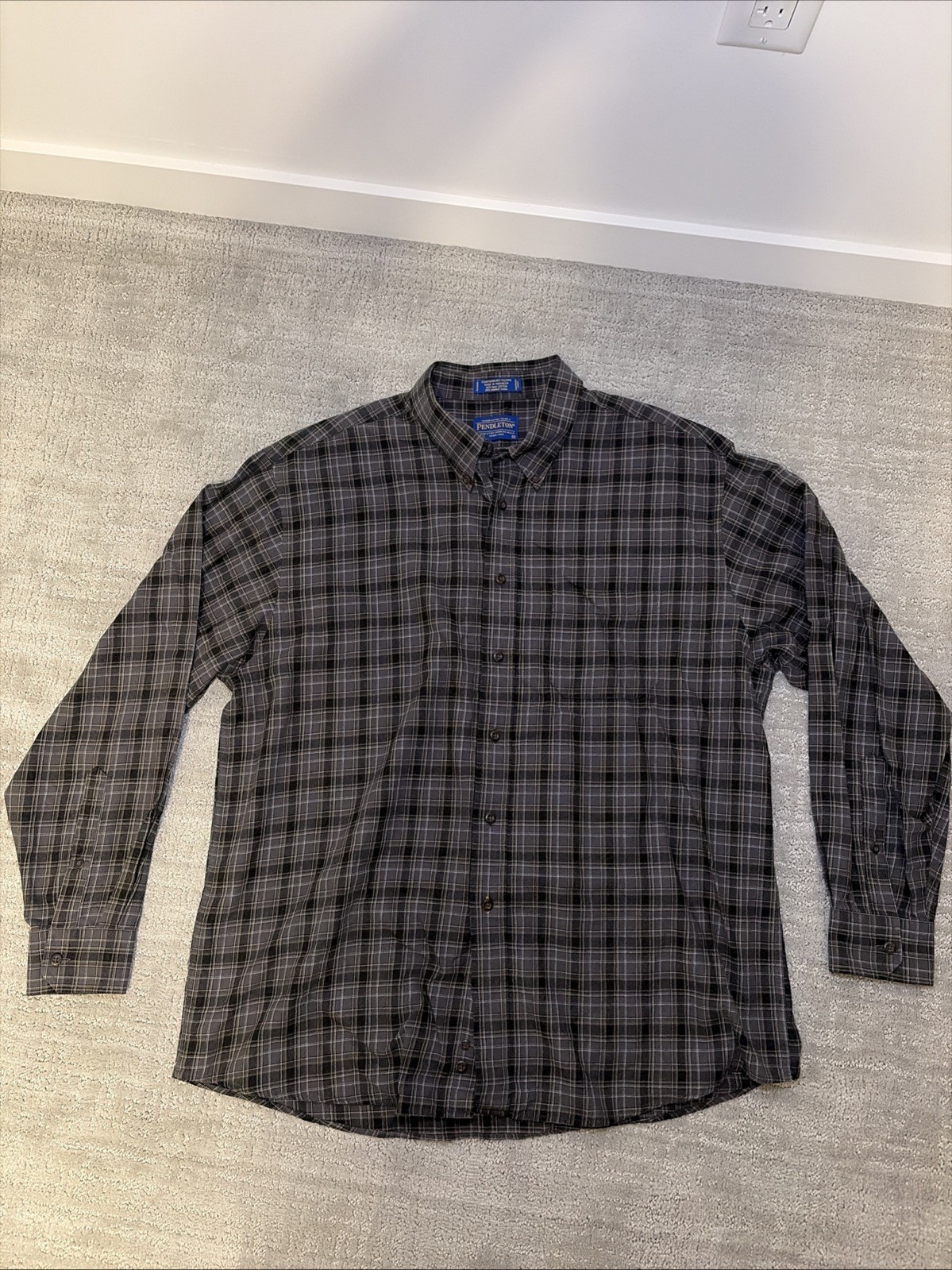 Pendleton Button Down Canterbury Cloth Plaid Pima… - image 1