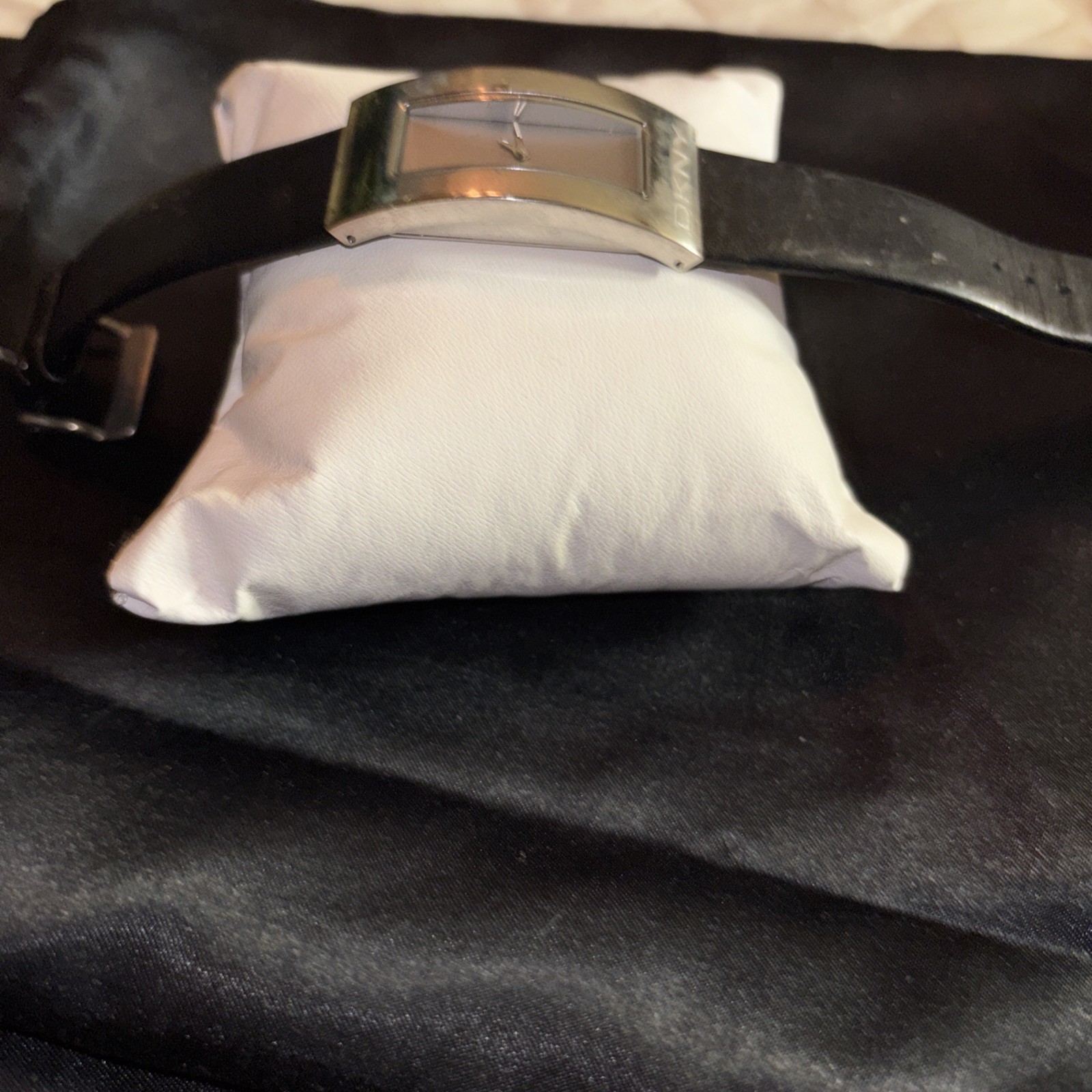 DKNY Women’s 8.5” Rectangular Silvertone Watch Bl… - image 2