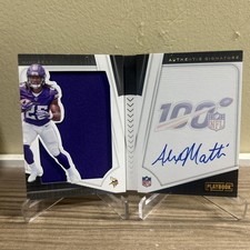 2019 Playbook Jersey Autographs Booklet Alexander Mattison #232 Gold /125 RC