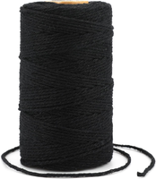 2Mm Kordel Schwarz,100M Baumwollschnur,Makramee Garn,Baumwollgarn DüNn,String Fü