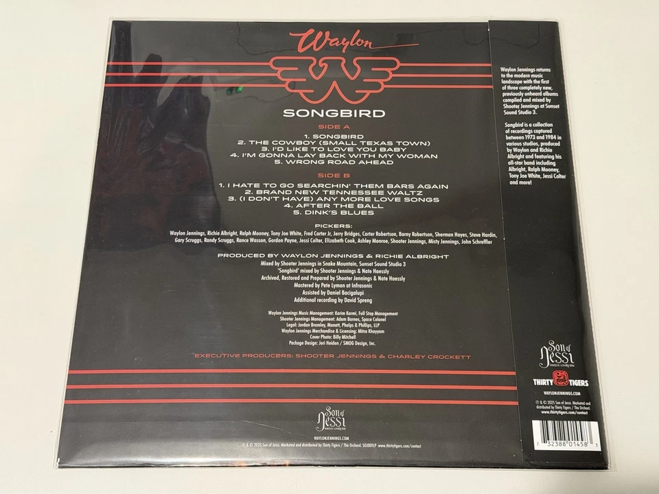 Waylon Jennings - Songbird Album - Red Smoke - Limited to 1,000 - Image 3 of 4