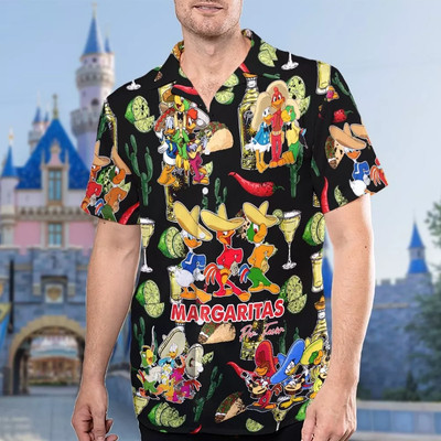 Three Caballeros Drinking Wine And Dance Hawaiian Shirt, Donald Duck 3D Shirt,