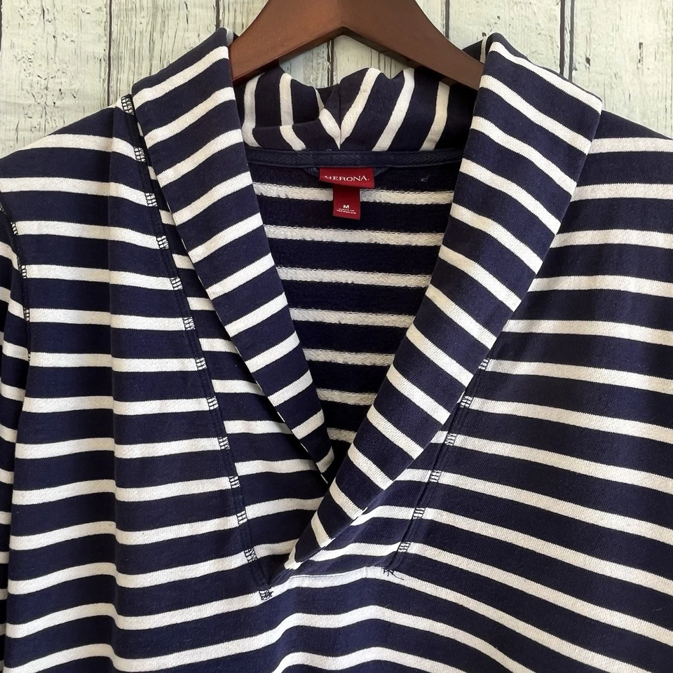 Sudadera polar náutica con cuello chal Merona para mujer talla M pescador preppy Foto 2 de 4