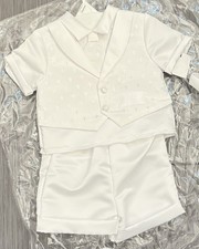 Baby Boy Christening Baptism Outfit White Size 9-12 Months Made In USA