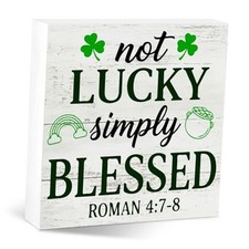 St Patricks Day Decorations, Irish Shamrock Table Decor for Home Office,