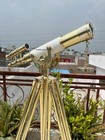 18" Brass Antique Nautical Floor Standing Telescope with Wooden Tripod Stand