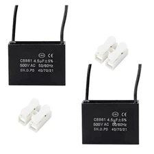 1PCS 500V 4.5UF CBB61 Ceiling Fan Motor Running Capacitor 2 Wire 50/60 Hz