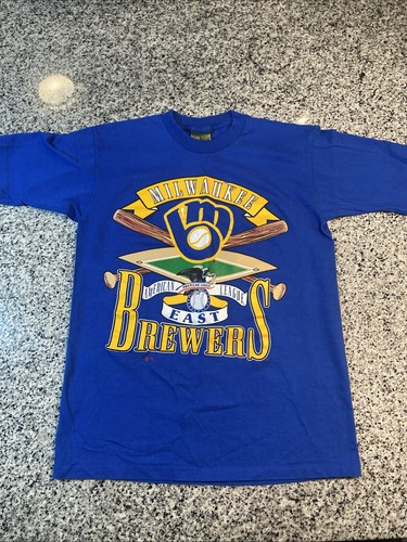 Milwaukee Brewers Blue Vintage T-Shirt Size Large