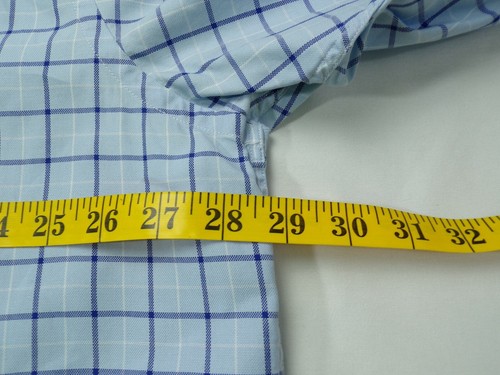 Joseph Turner Long Sleeve Button Front Blue Checks 100% Cotton Shirt Size XXL - Picture 8 of 10