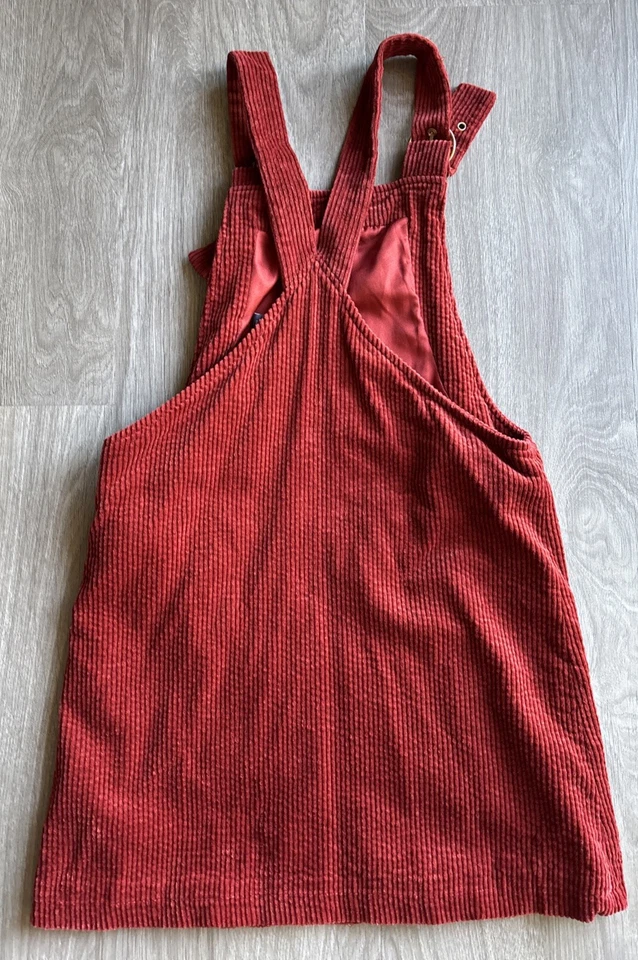 Forever 21 Women’s Corduroy Skirt Overall Red With Pockets - Image 2 of 4