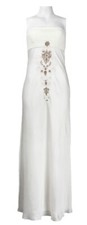 Sue Wong Beaded Satin Dress And Most Lexirious Fabric Size 12, 10,8,Color Ivory