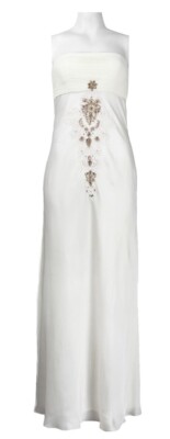  Sue Wong Beaded Satin Dress And Most Lexirious Fabric Size 12, 10,8,Color Ivory