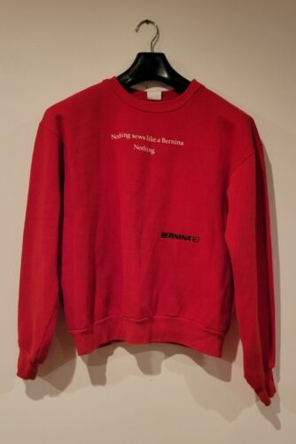 Gamewarmer Sweats Bernina Sewing Machine Sweatshirt L Vintage Red USA - Picture 1 of 5