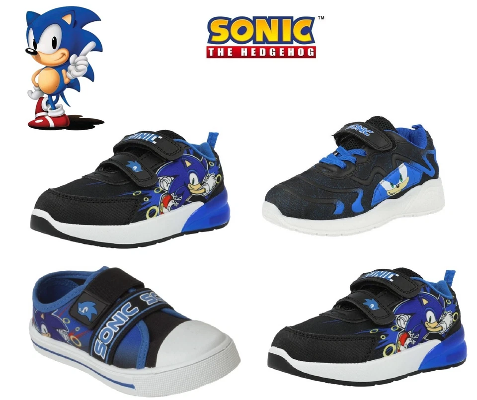 BOYS SONIC THE HEDGEHOG CHARACTER LIGHT UP GAMING TRAINERS SHOES UK SIZE 9-2