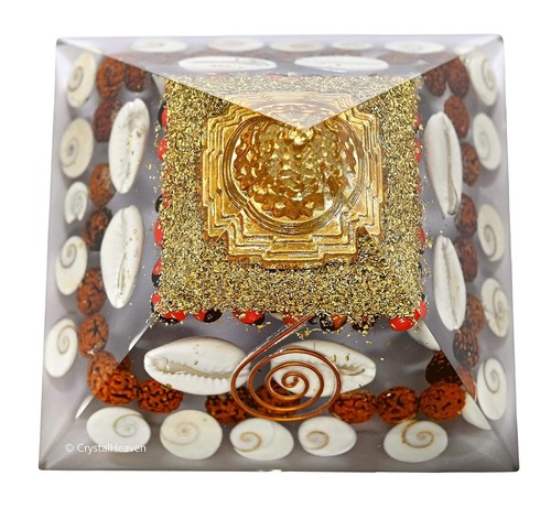 Laxmi Pyramid With Shree Yantra , Pooja Vastu Good Luck, Wealth 3 inch - Picture 4 of 4