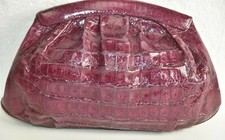 New Nancy Gonzalez Crocodile Alligator Clutch Bag Burgundy Berry 